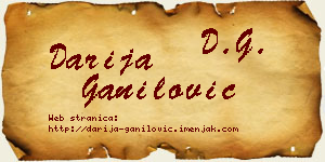 Darija Ganilović vizit kartica